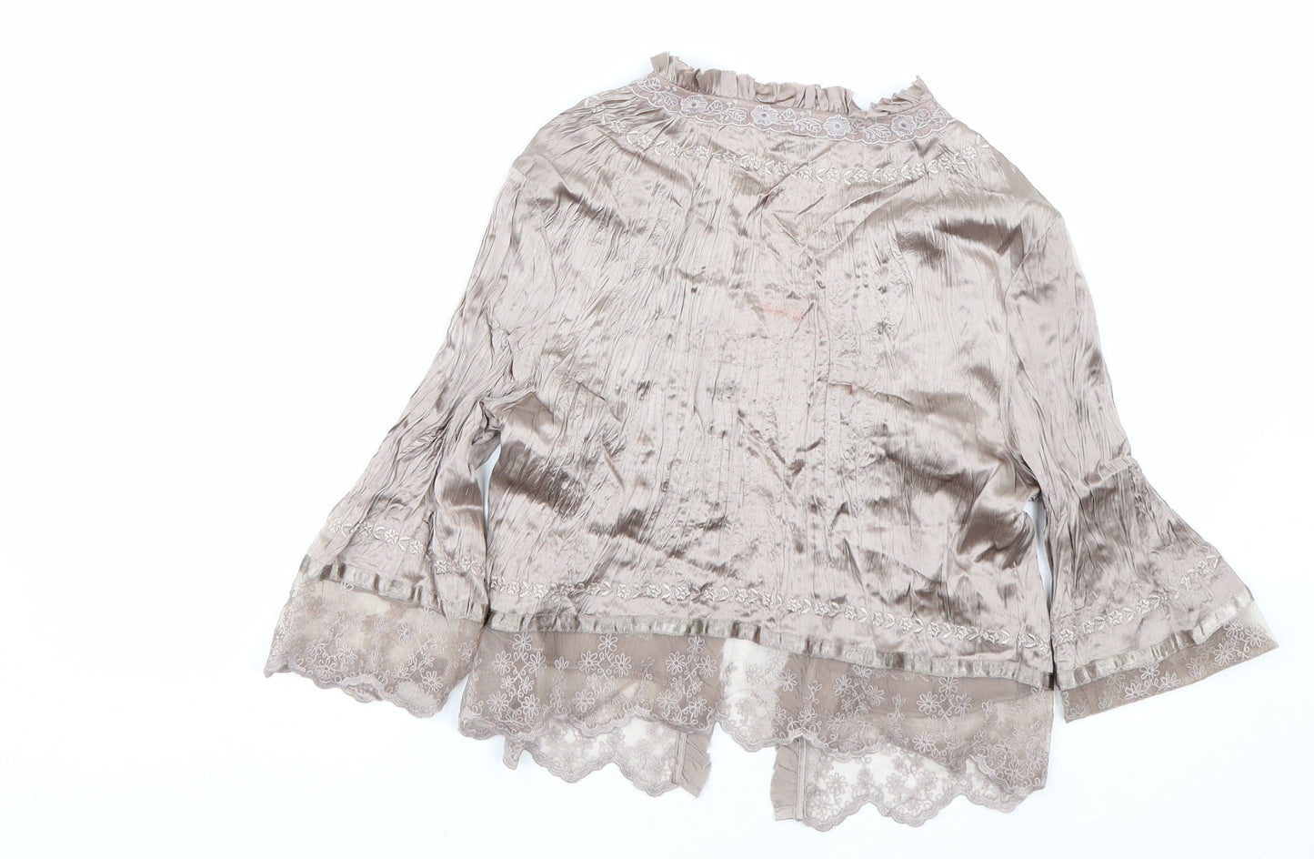 Warehouse Womens Gold Floral  Basic Blouse Size 12