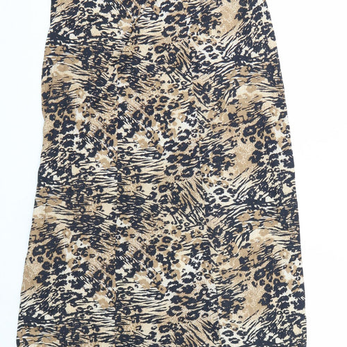 George Womens Brown Animal Print  Fit & Flare  Size 10