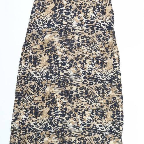 George Womens Brown Animal Print  Fit & Flare  Size 10