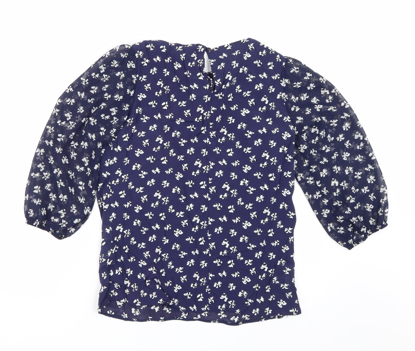 F&F Womens Blue Floral  Basic Blouse Size 10