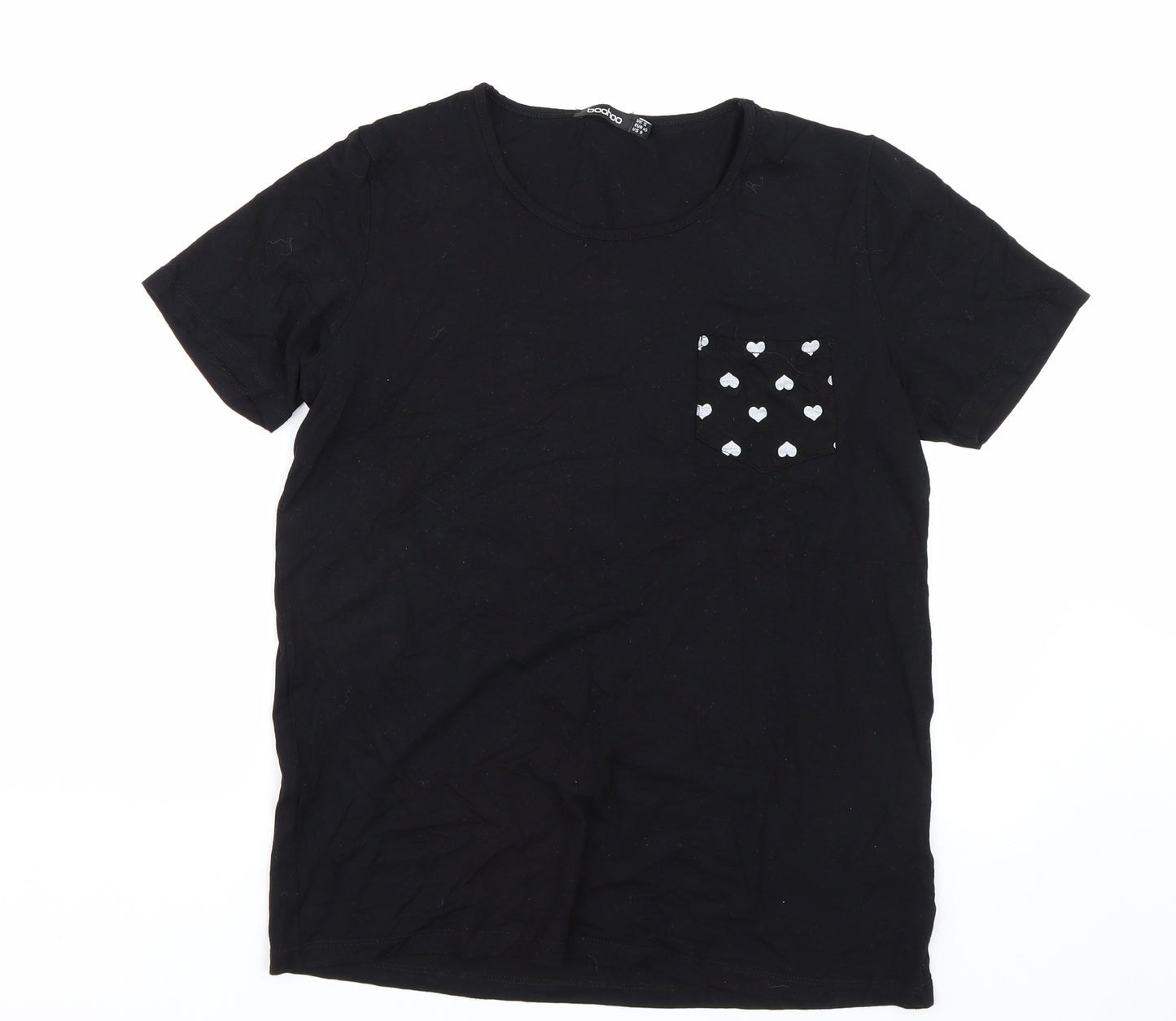 Boohoo Womens Black   Basic T-Shirt Size 12