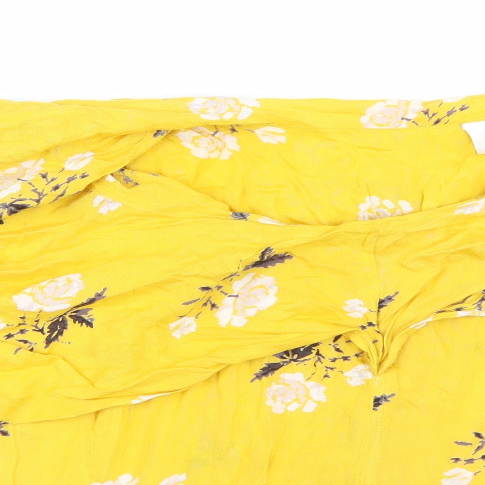 Koovs Womens Yellow Floral  Basic Blouse Size 26