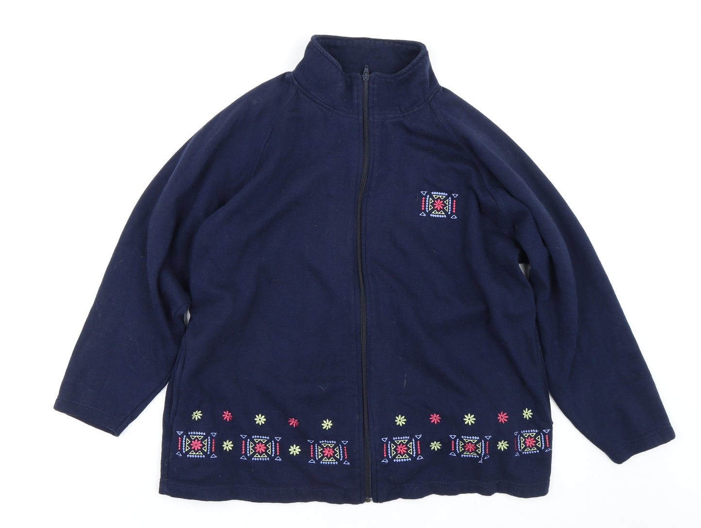 Classics Womens Blue   Full Zip Sweatshirt Size M