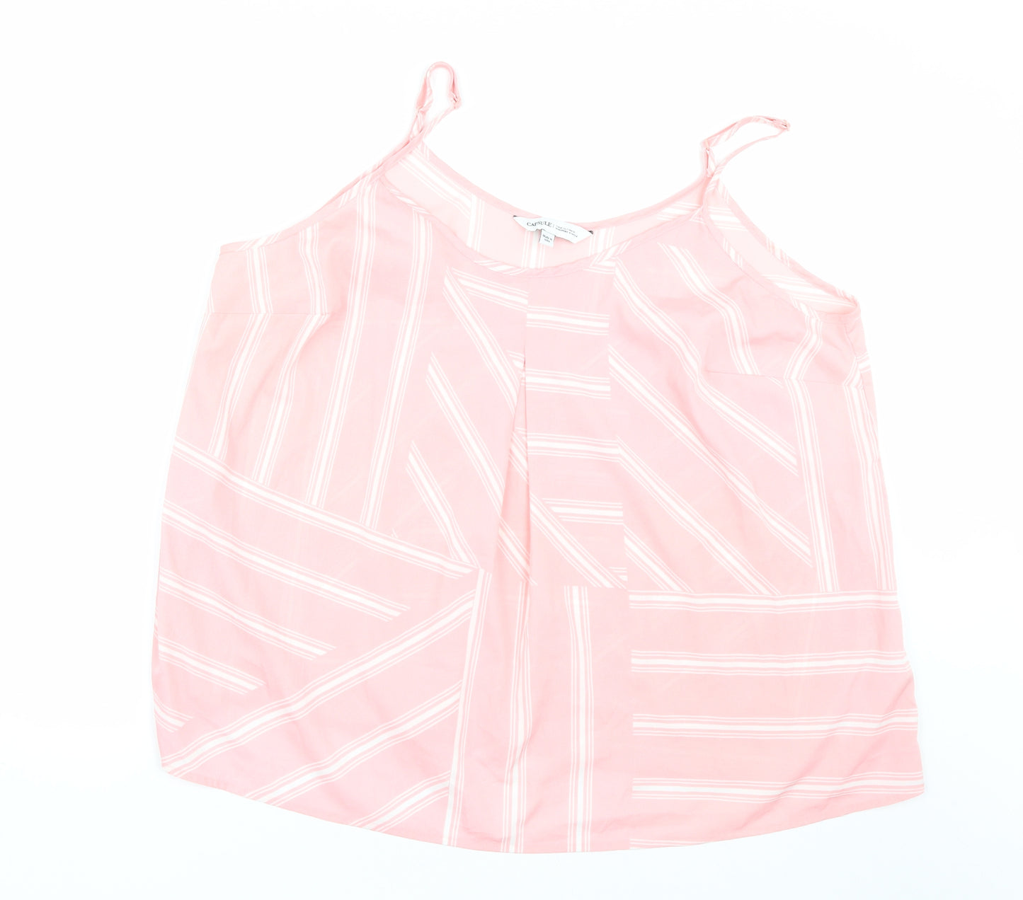 Capsule Womens Pink Striped  Basic Tank Size 22