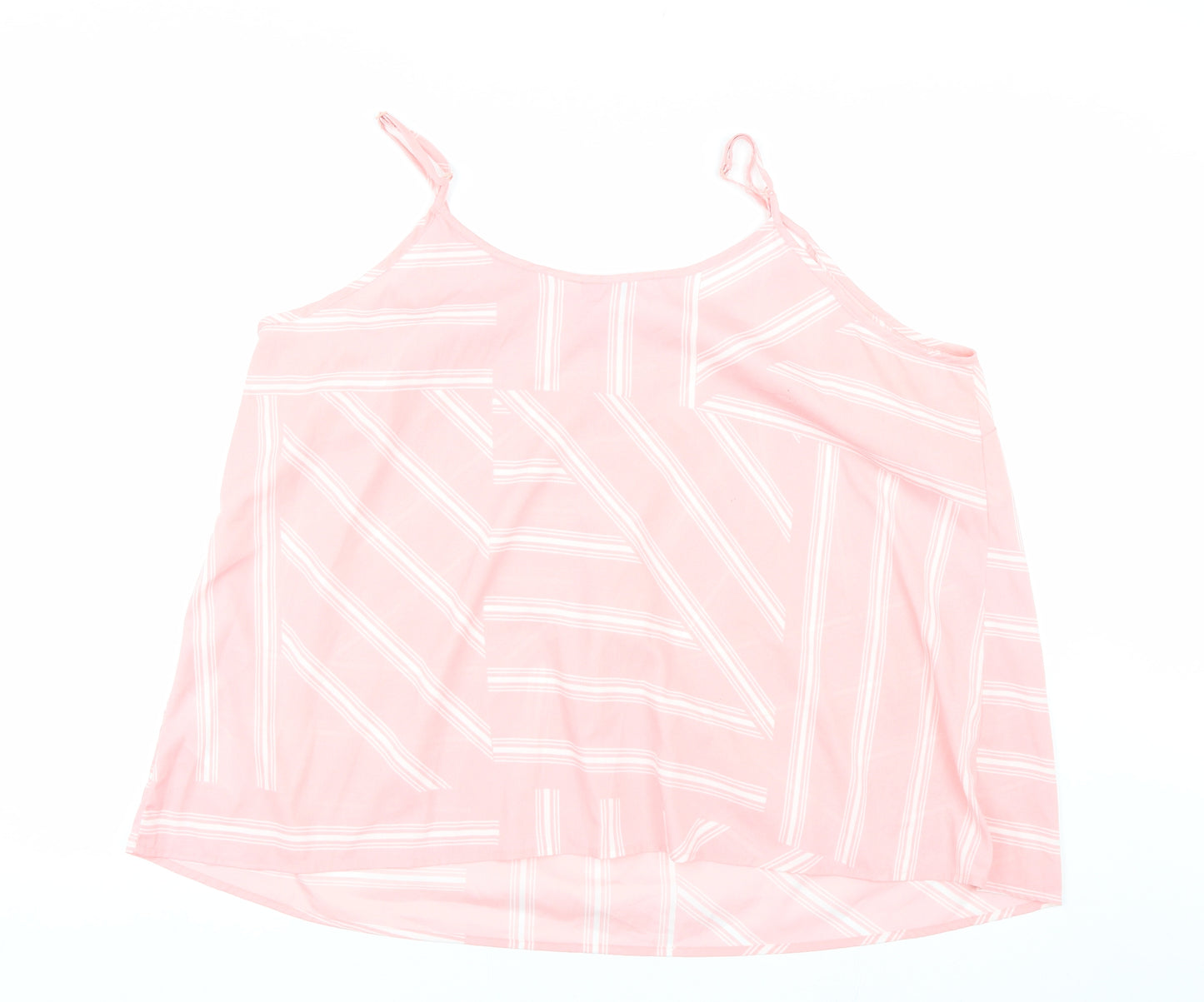 Capsule Womens Pink Striped  Basic Tank Size 22