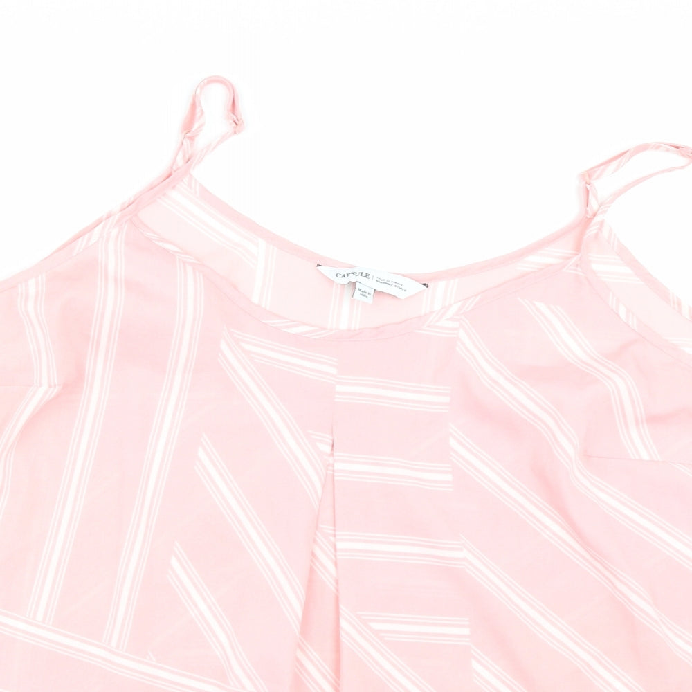 Capsule Womens Pink Striped  Basic Tank Size 22