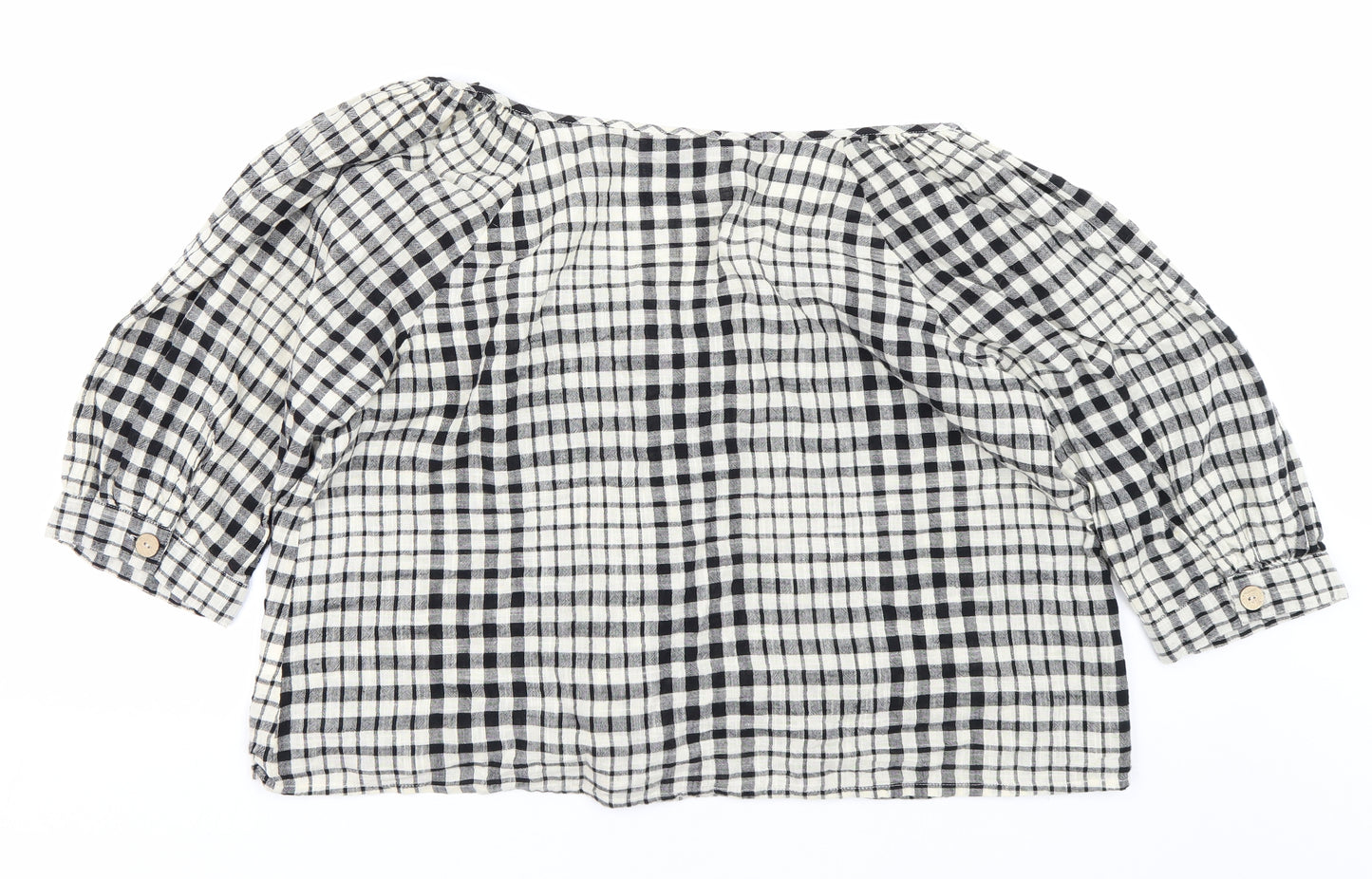 Primark Womens Beige Plaid  Basic Button-Up Size 20