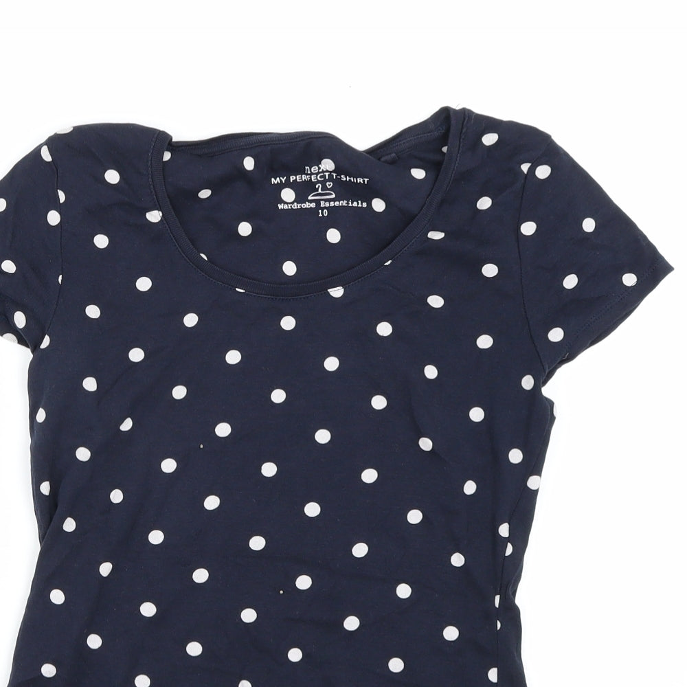 NEXT Womens Blue Polka Dot  Basic T-Shirt Size 10