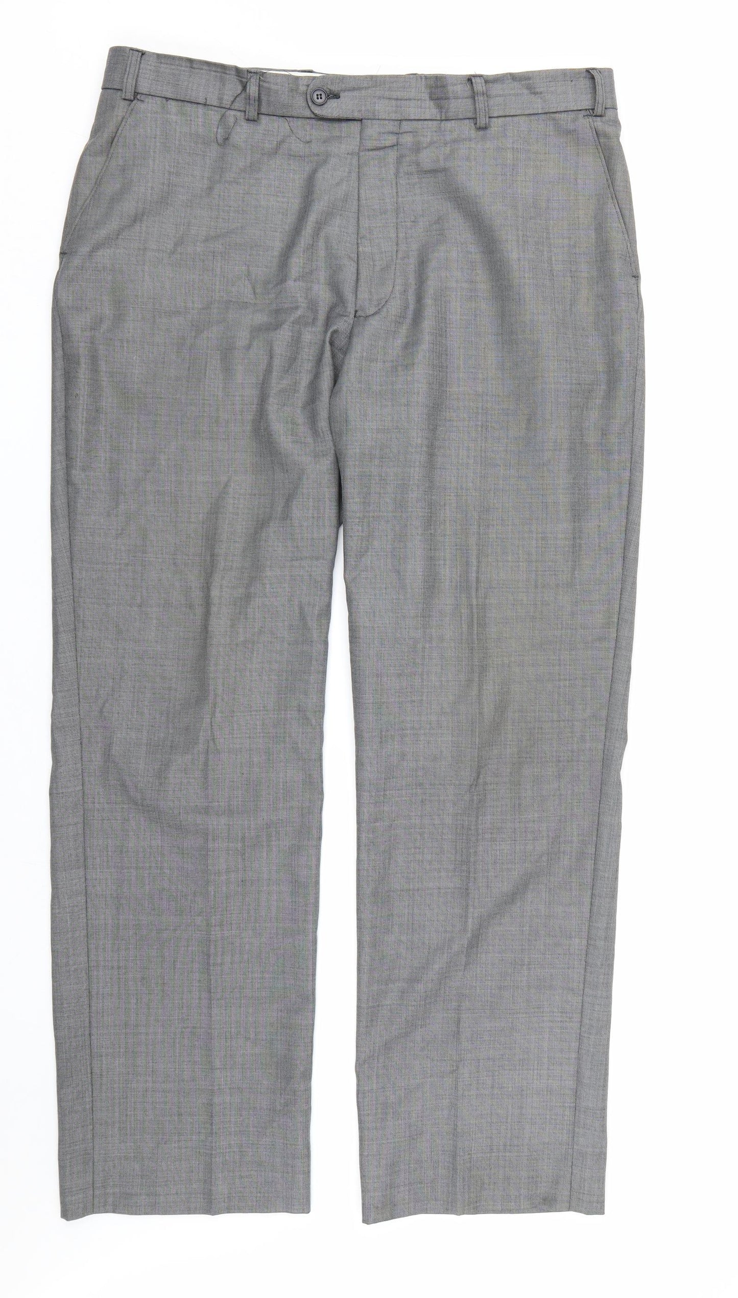 Preworn Mens Grey   Dress Pants Trousers Size 38 L29 in