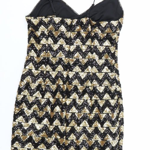 New Look Womens Gold Striped  Tank Dress  Size 10