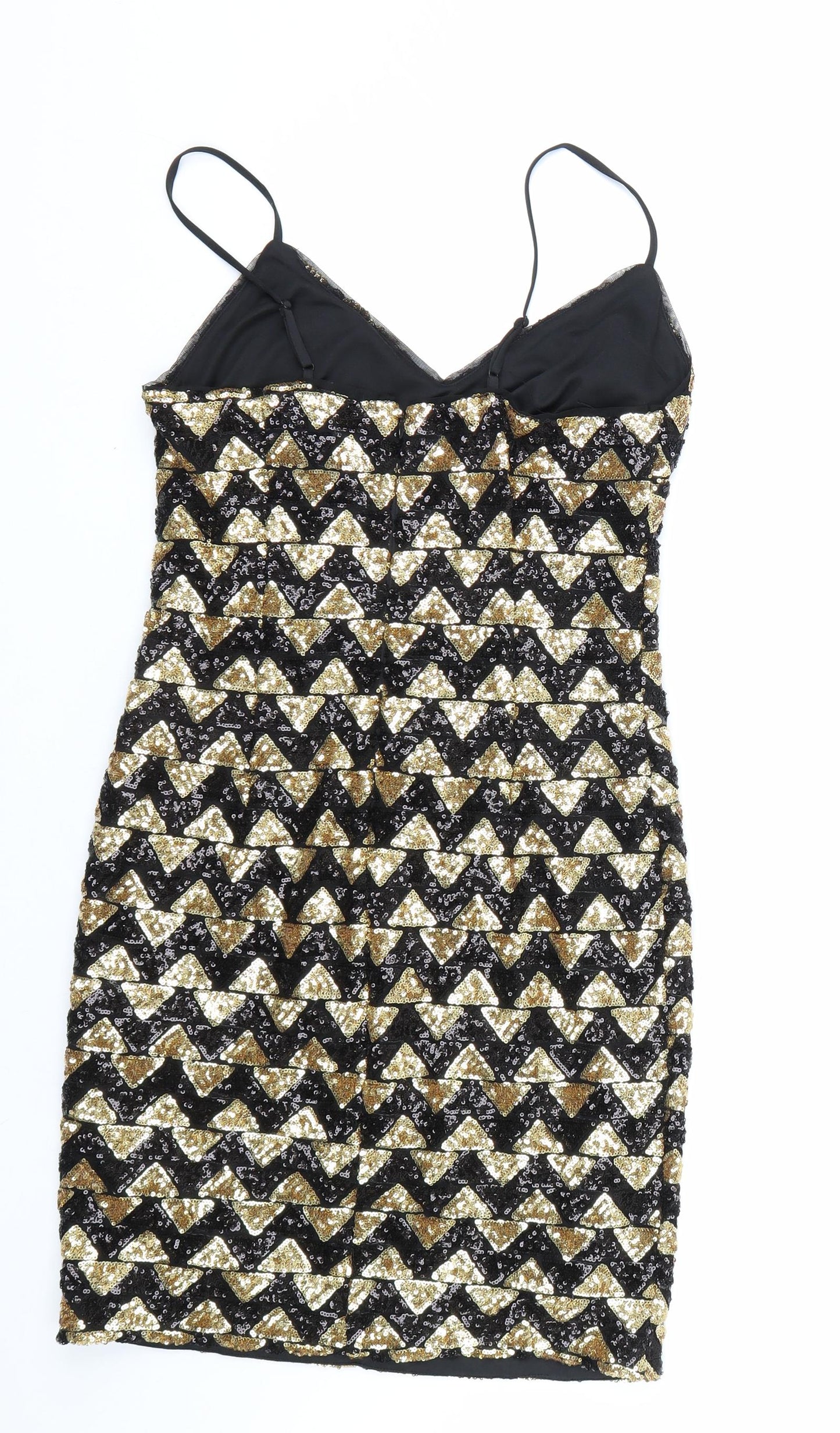 New Look Womens Gold Striped  Tank Dress  Size 10