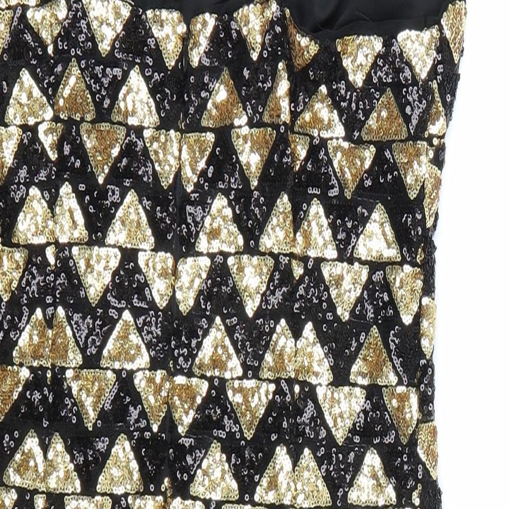 New Look Womens Gold Striped  Tank Dress  Size 10