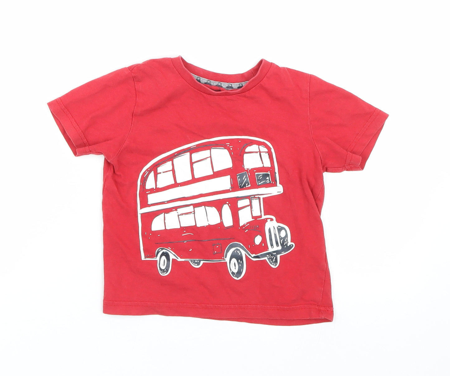 TU Boys Red   Basic T-Shirt Size 12-18 Months  - Bus