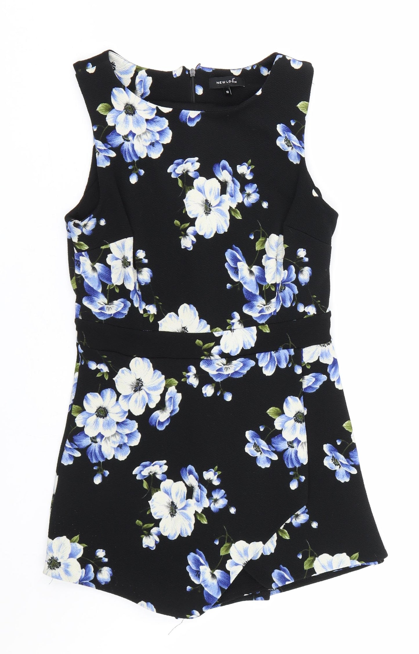 New Look Womens Black Floral  Playsuit One-Piece Size 10