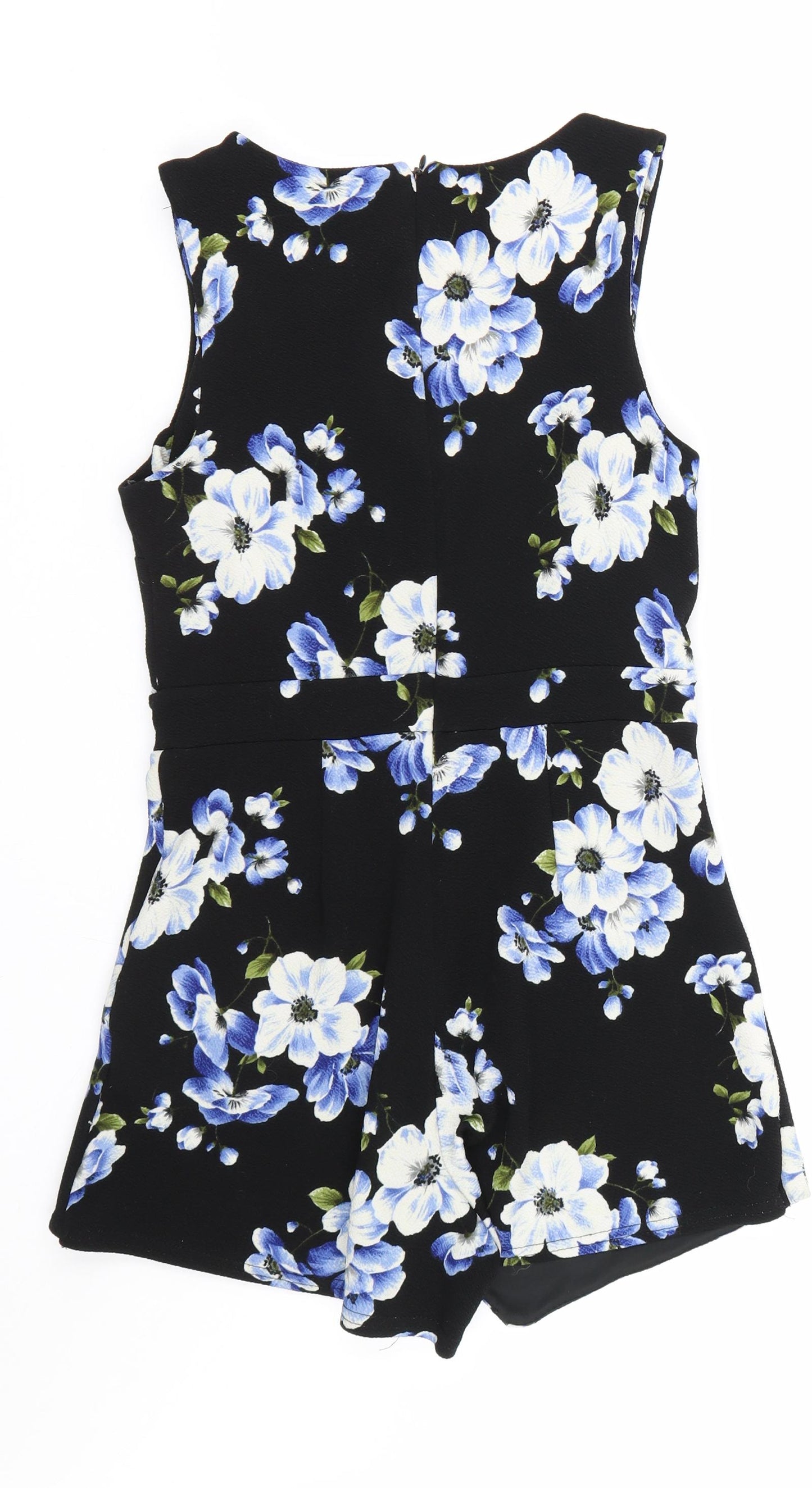 New Look Womens Black Floral  Playsuit One-Piece Size 10
