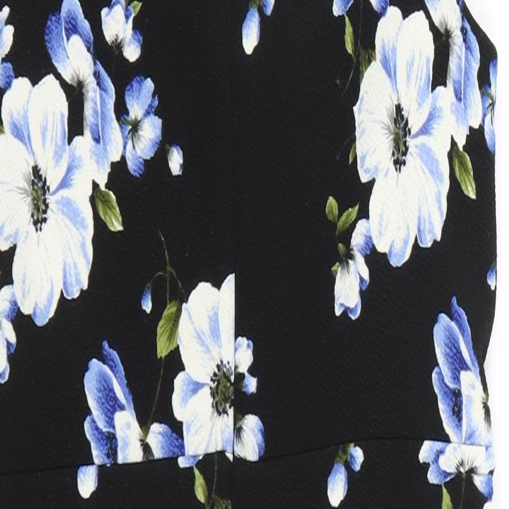 New Look Womens Black Floral  Playsuit One-Piece Size 10