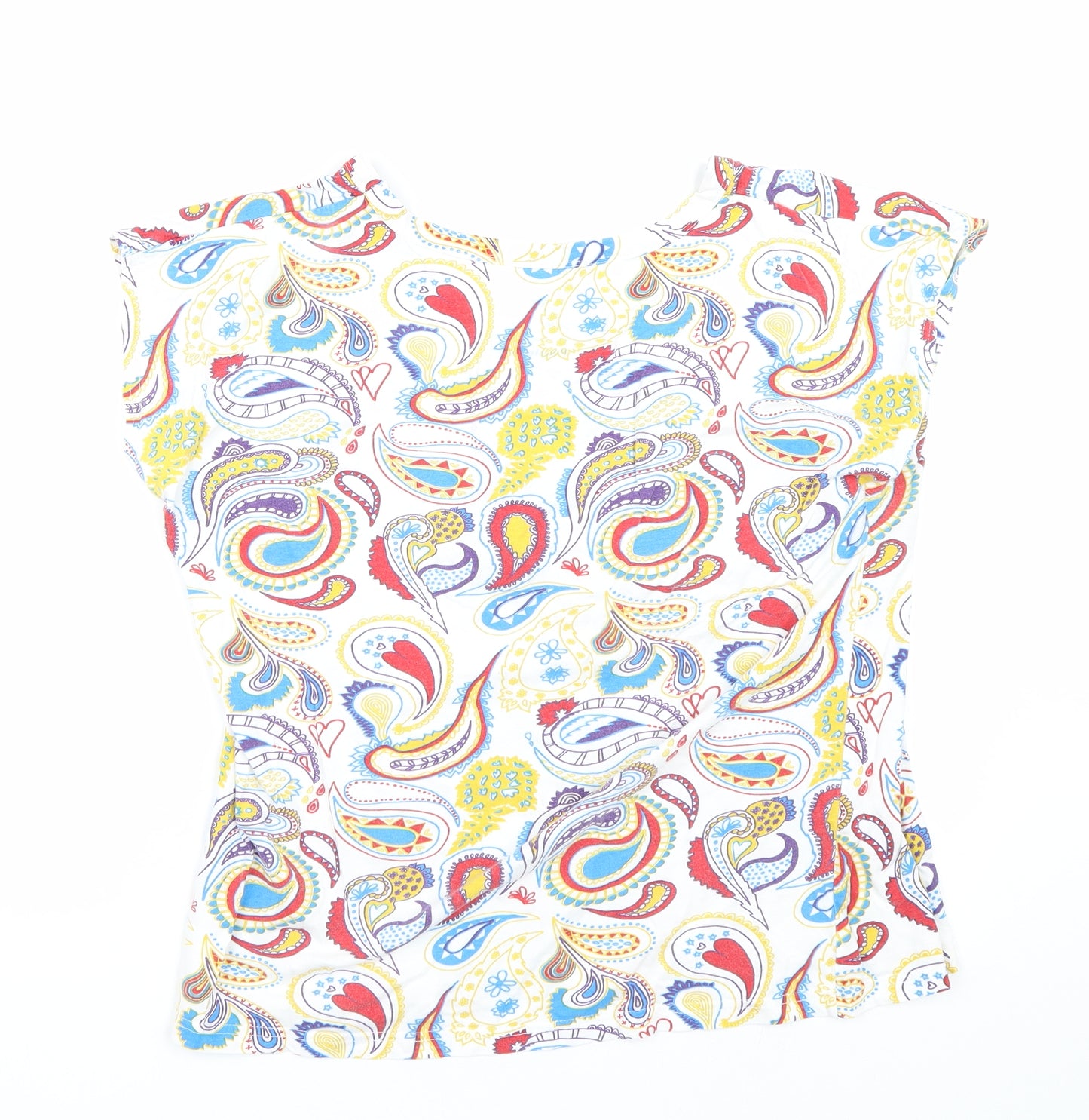 Peoples tree Womens Multicoloured Paisley  Basic T-Shirt Size 14