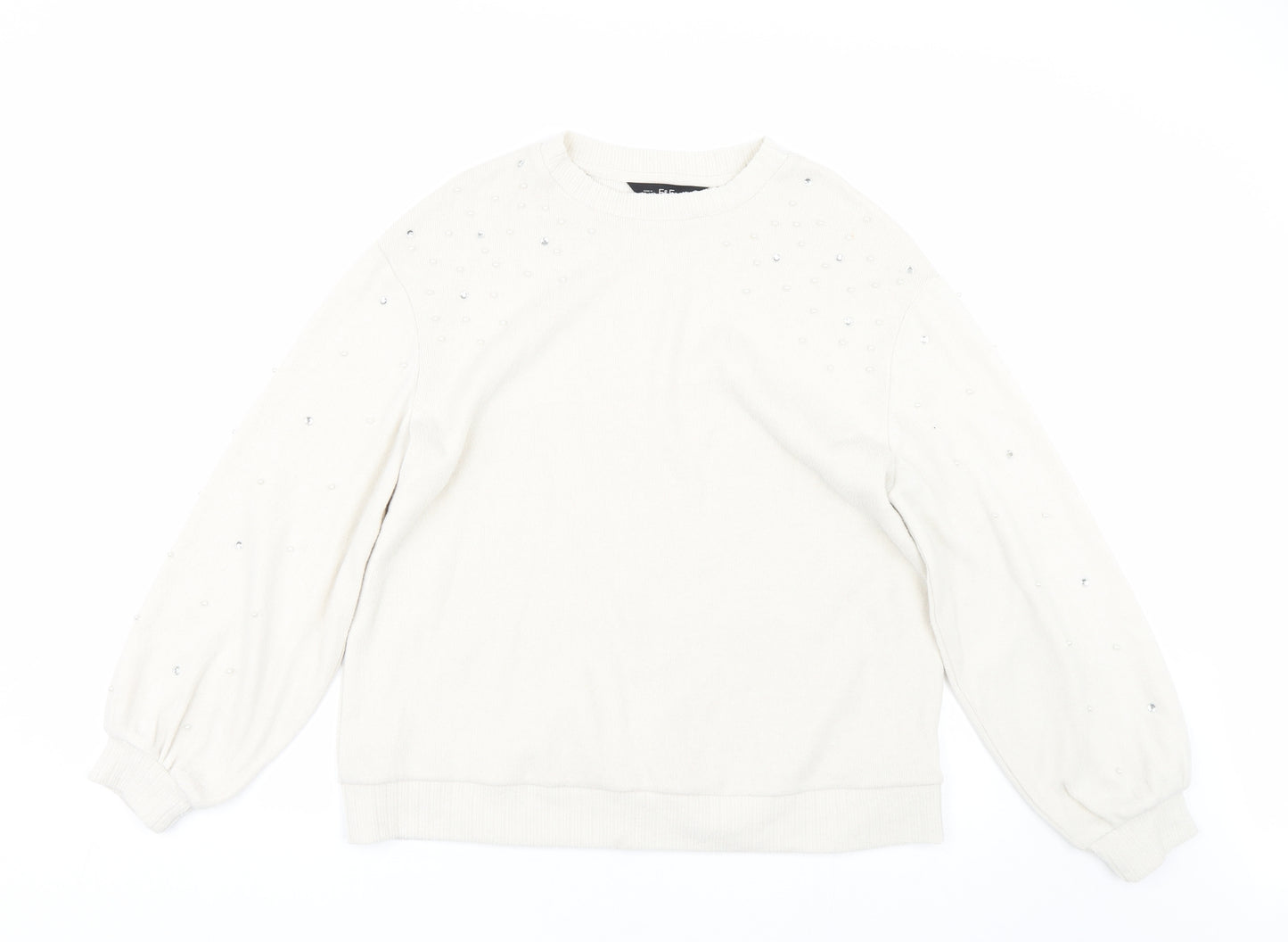 F&F Womens White   Pullover Jumper Size 14