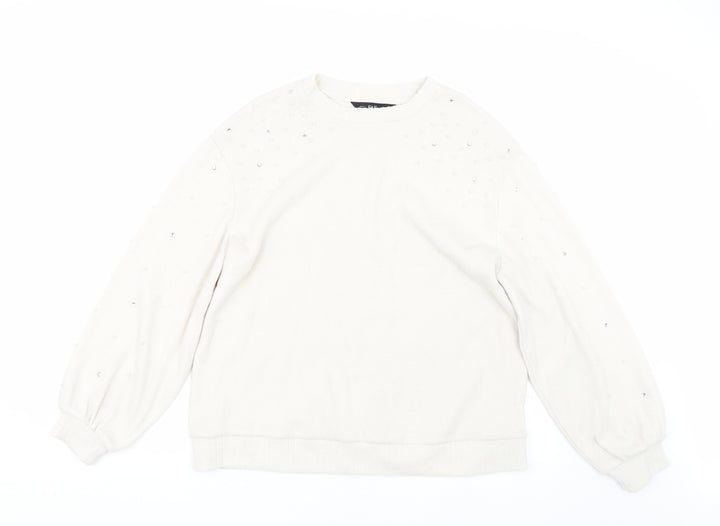 F&F Womens White   Pullover Jumper Size 14