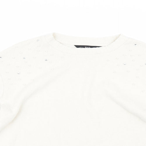 F&F Womens White   Pullover Jumper Size 14