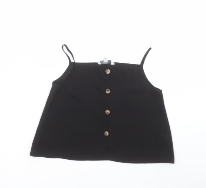 Miss Evie Girls Black Camisole Blouse Size 9-10 Years