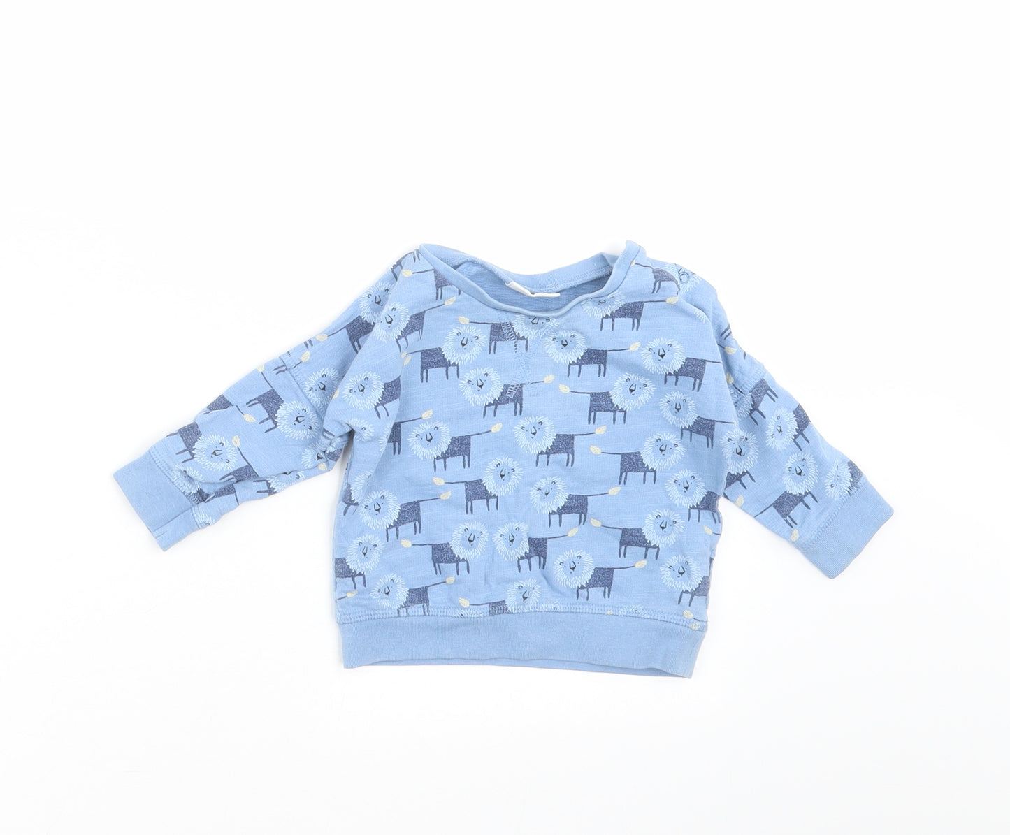 NEXT Baby Blue   Pullover Jumper Size 3-6 Months  - lions