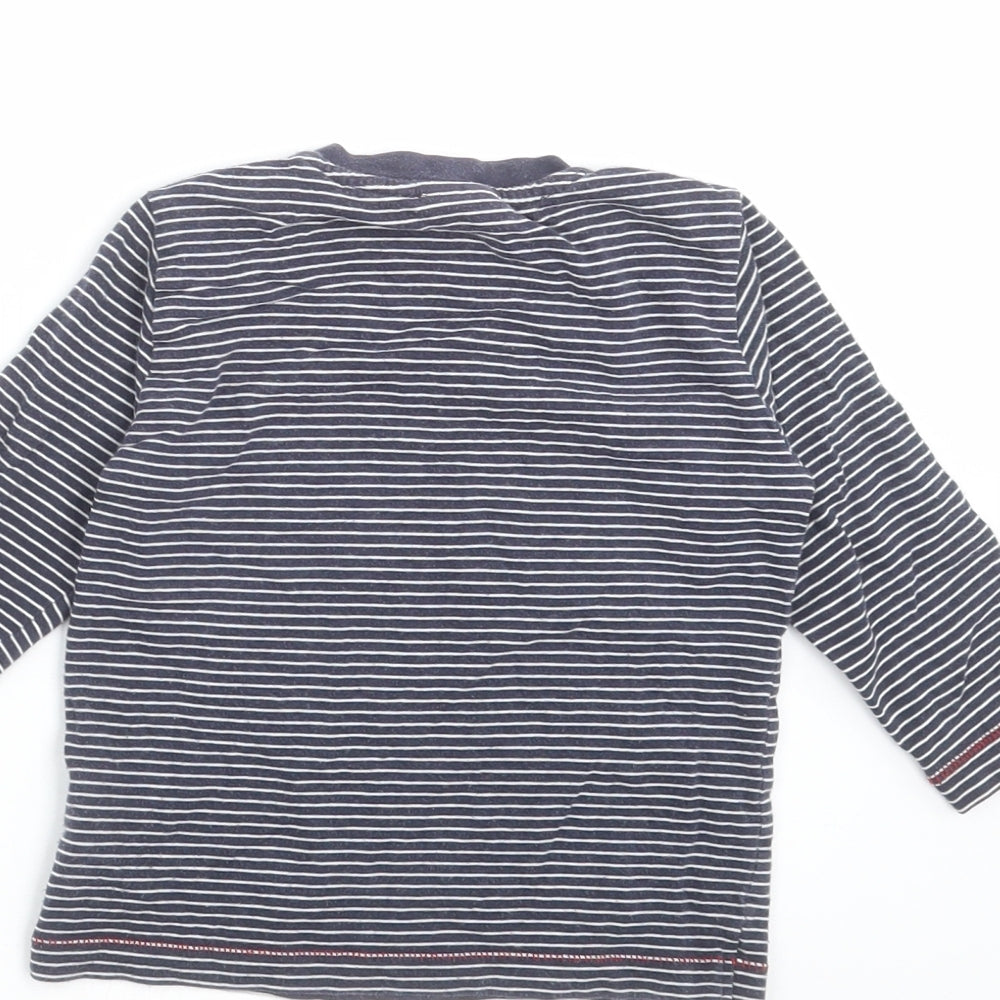 NEXT Baby Blue Striped  Basic T-Shirt Size 9-12 Months  - Fire Truck