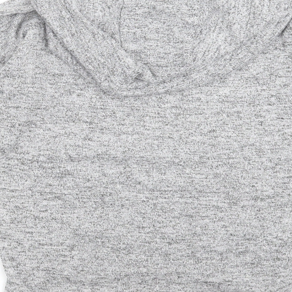 TU Girls Grey  Knit Pullover Hoodie Size 9 Years  - more sparkle please