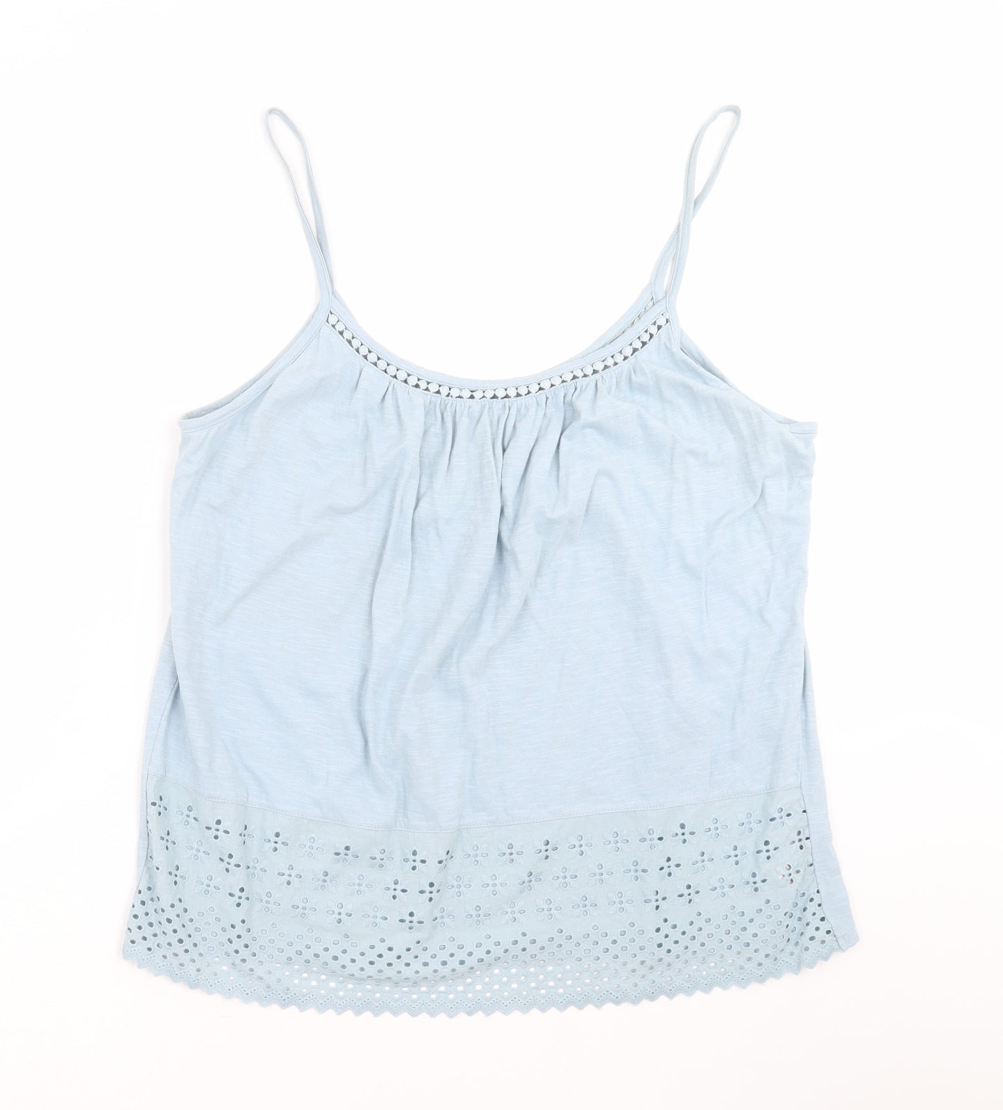 NEXT Womens Blue   Camisole T-Shirt Size 14  - floral cut out detail