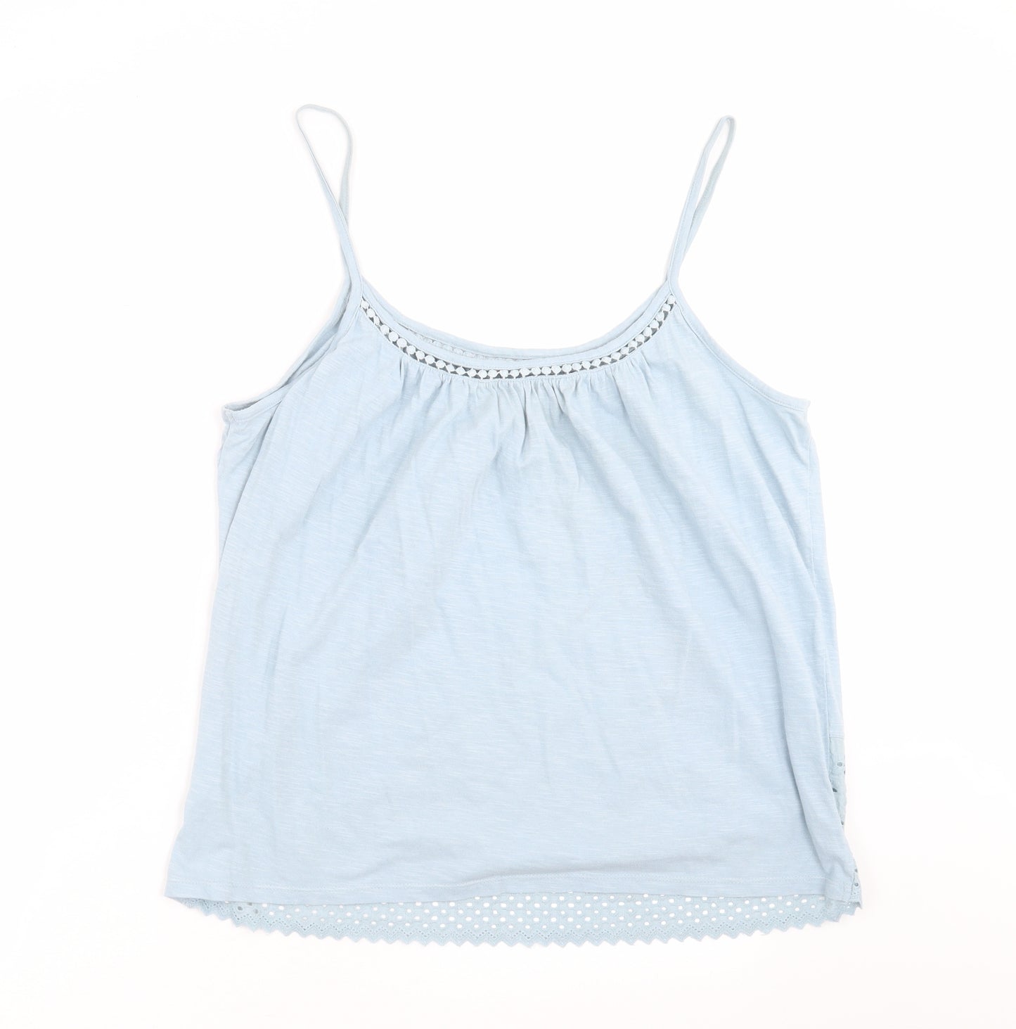 NEXT Womens Blue   Camisole T-Shirt Size 14  - floral cut out detail