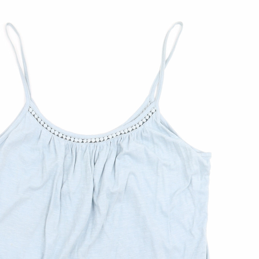 NEXT Womens Blue   Camisole T-Shirt Size 14  - floral cut out detail