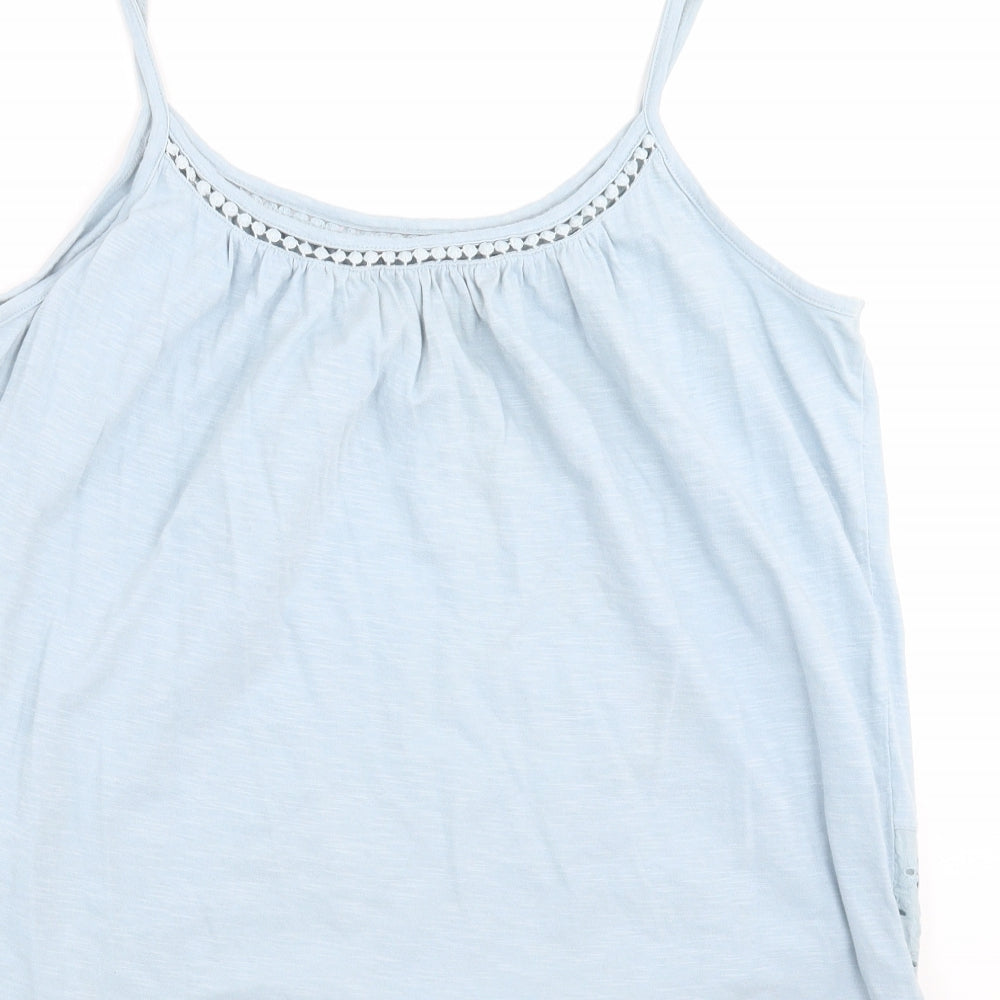 NEXT Womens Blue   Camisole T-Shirt Size 14  - floral cut out detail