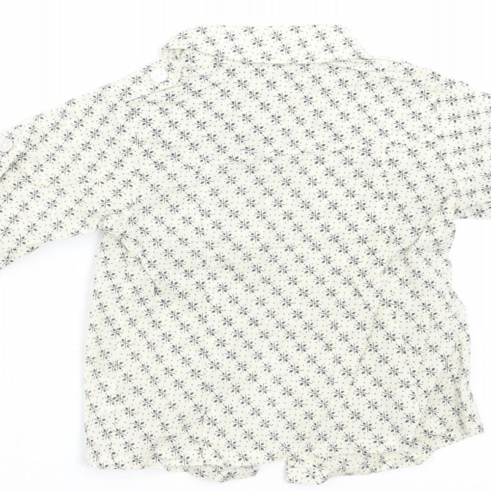 rose & theo Baby Ivory Geometric  Basic Button-Up Size 6-9 Months