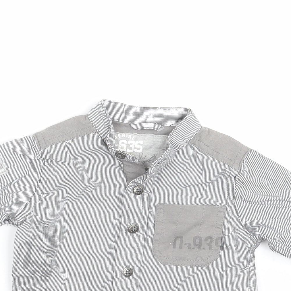NEXT Baby Grey Striped  Basic Button-Up Size 3-6 Months