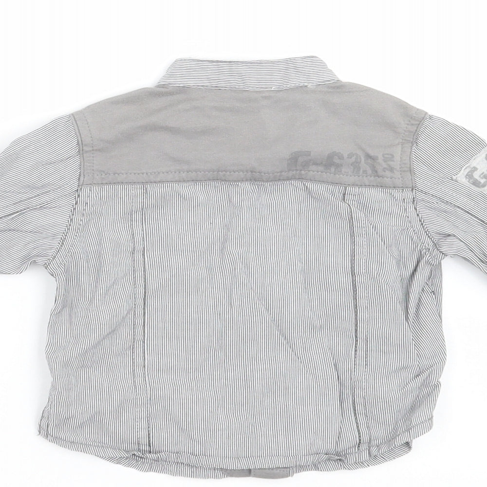 NEXT Baby Grey Striped  Basic Button-Up Size 3-6 Months