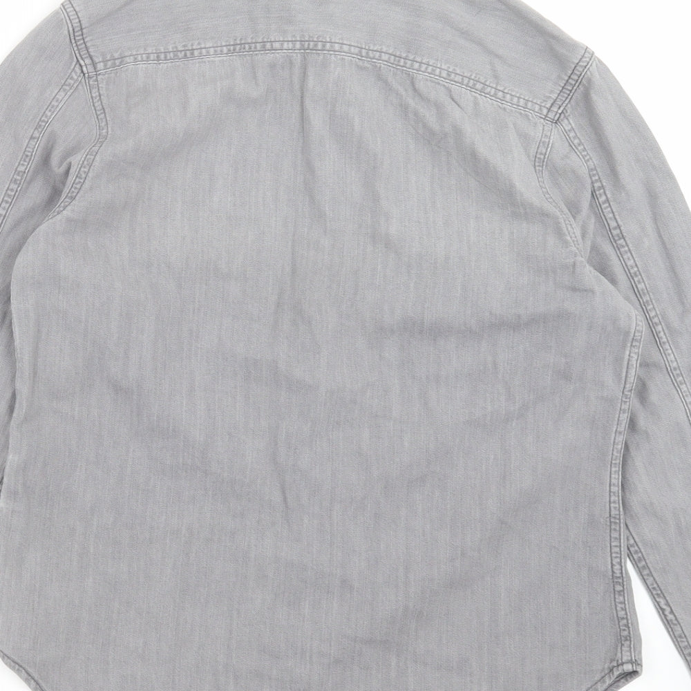 H&M Womens Grey   Basic Button-Up Size 10
