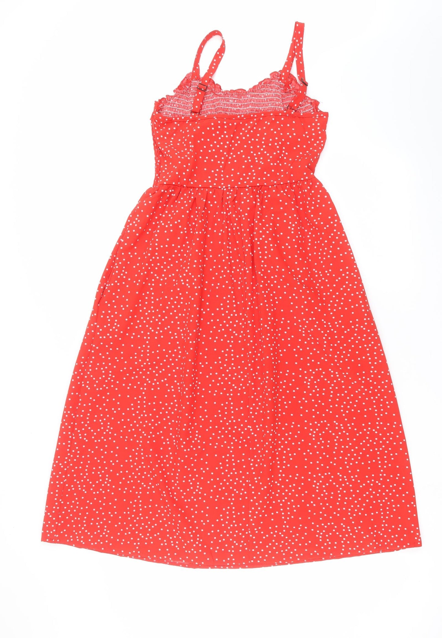 Preworn Womens Red Polka Dot  Fit & Flare  Size M