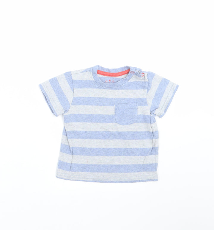 TU Baby Blue Striped  Basic T-Shirt Size 6-9 Months