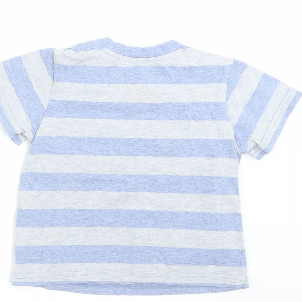 TU Baby Blue Striped  Basic T-Shirt Size 6-9 Months