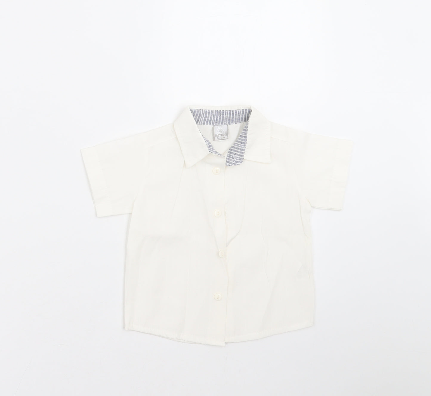baby rose Baby White   Basic Button-Up Size 9-12 Months
