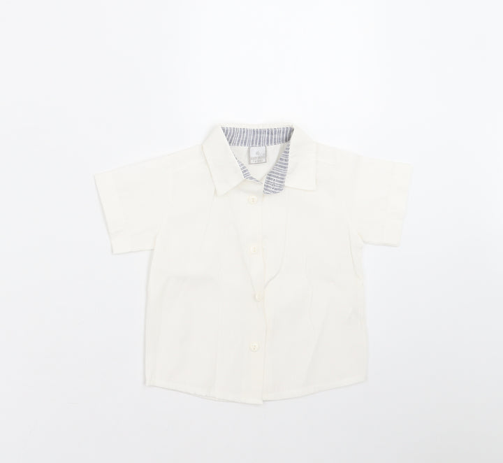 baby rose Baby White   Basic Button-Up Size 9-12 Months
