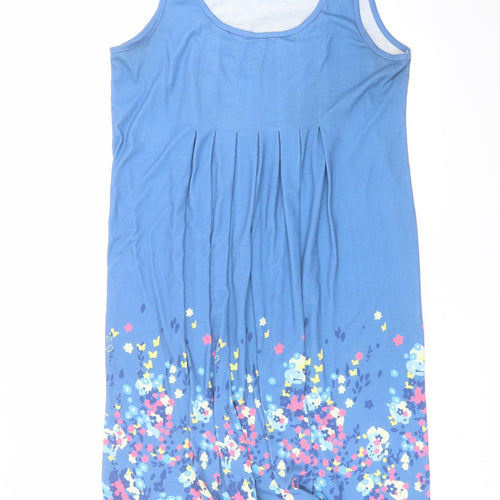 Preworn Womens Blue Floral  Shift  Size L