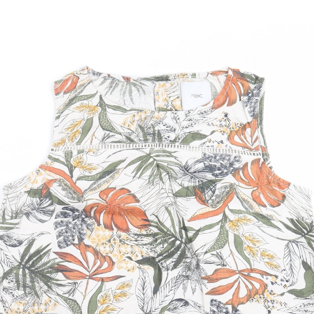 NEXT Womens Beige Floral  Basic Blouse Size 14