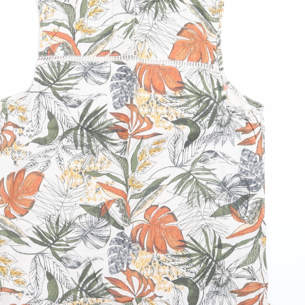 NEXT Womens Beige Floral  Basic Blouse Size 14