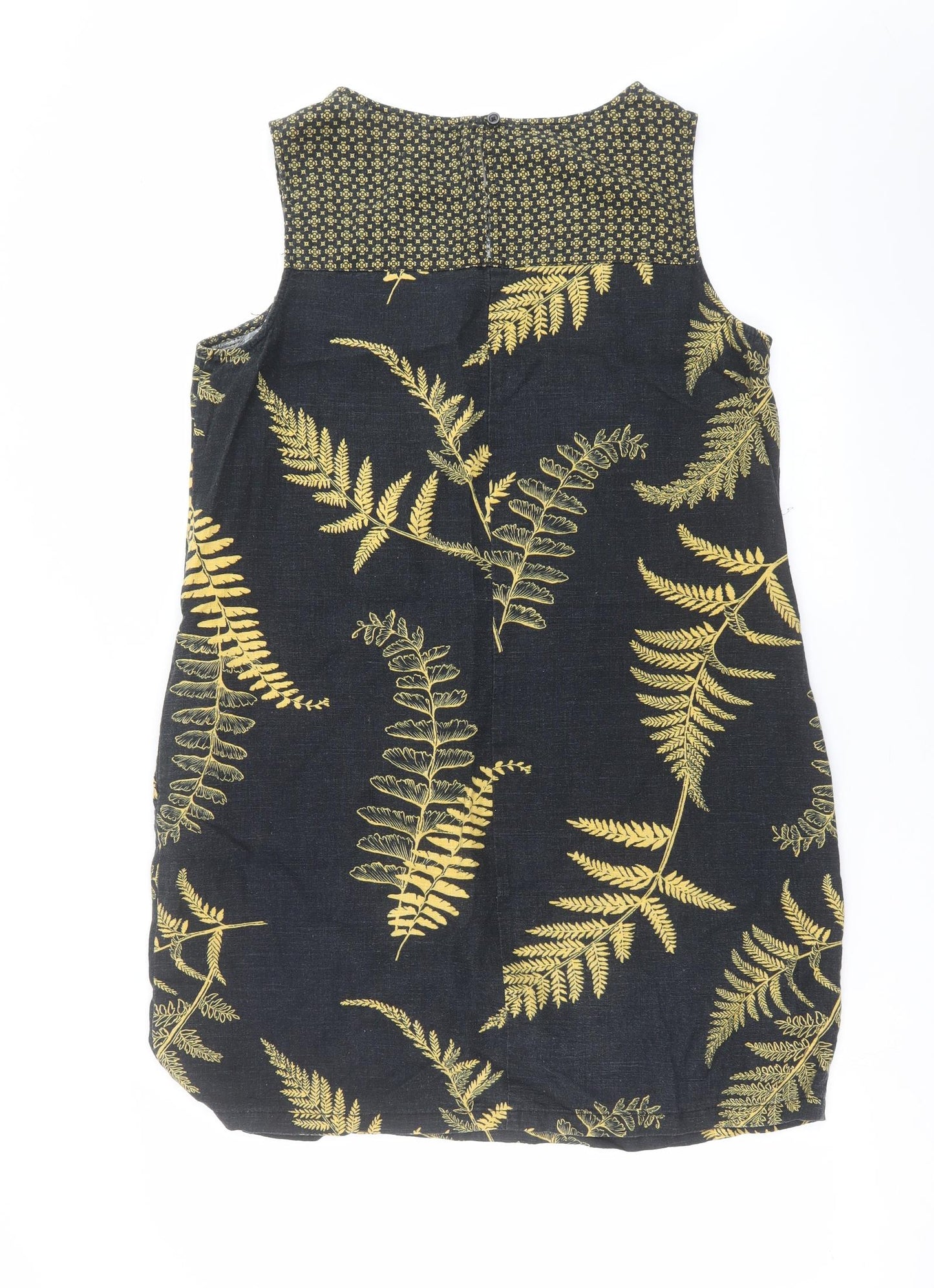 NEXT Womens Black Floral  Shift  Size 14  - leaf print