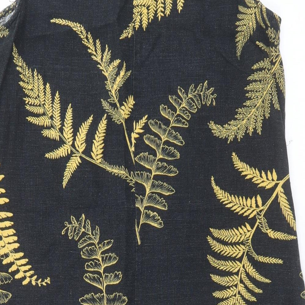 NEXT Womens Black Floral  Shift  Size 14  - leaf print