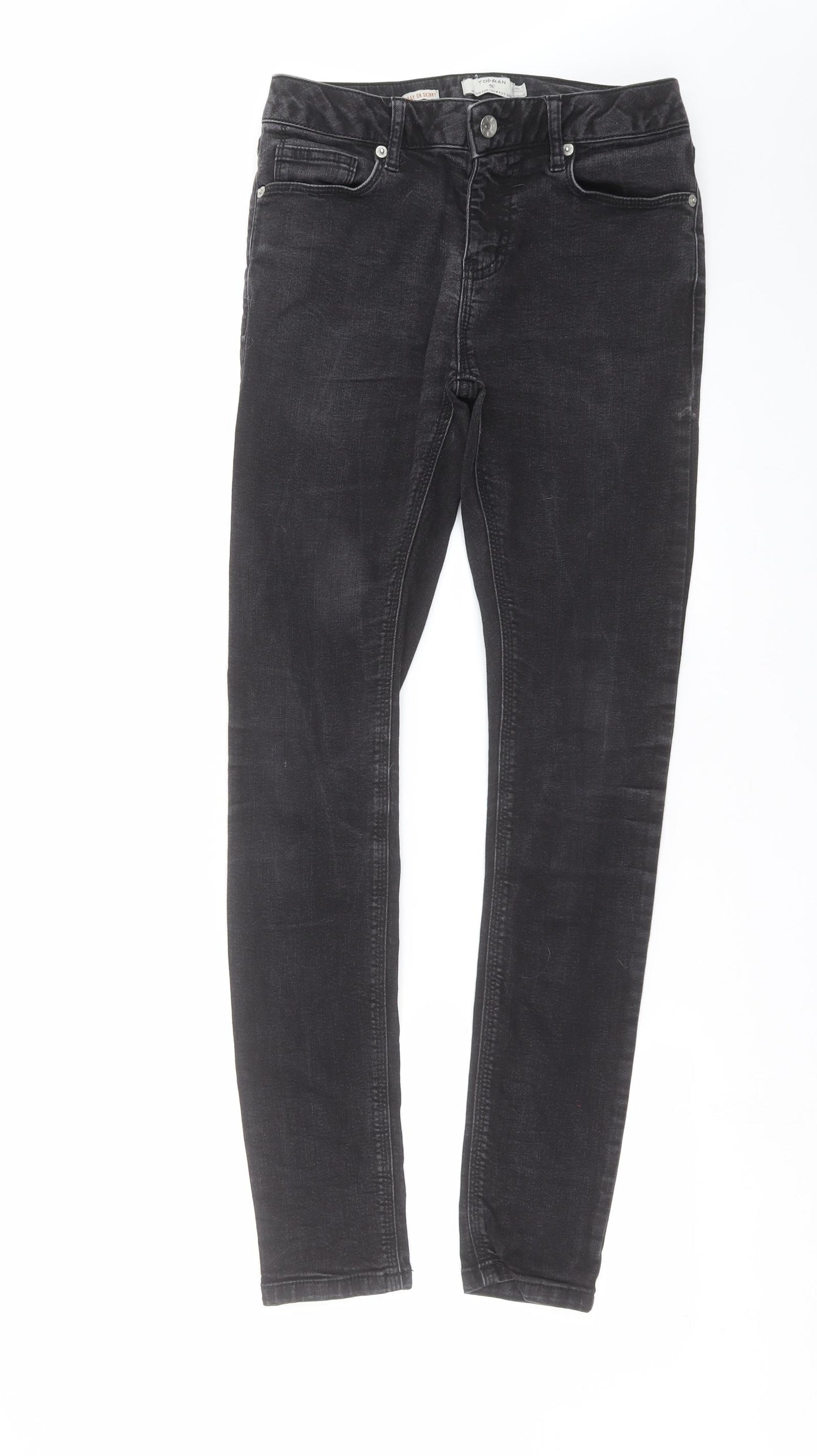 Topman Mens Grey  Denim Skinny Jeans Size 30 in L30 in - Spray On Skinny