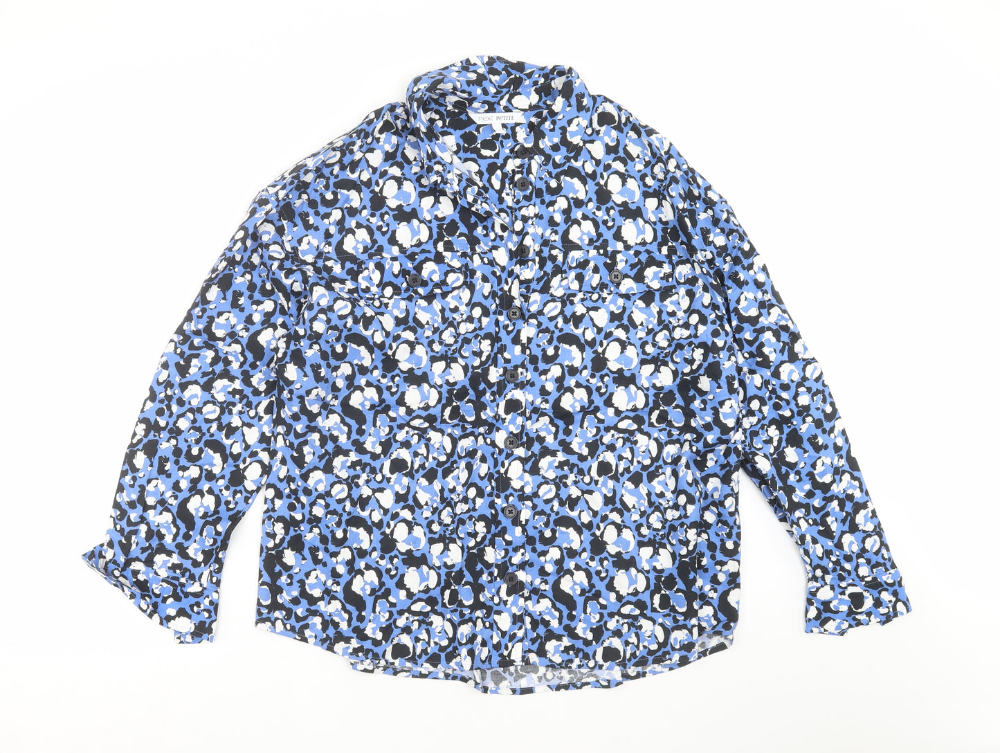 NEXT Womens Blue Geometric  Basic Blouse Size 14