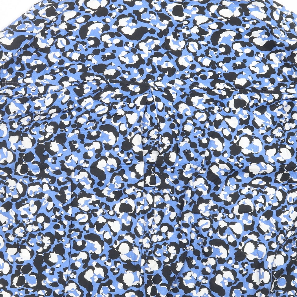 NEXT Womens Blue Geometric  Basic Blouse Size 14