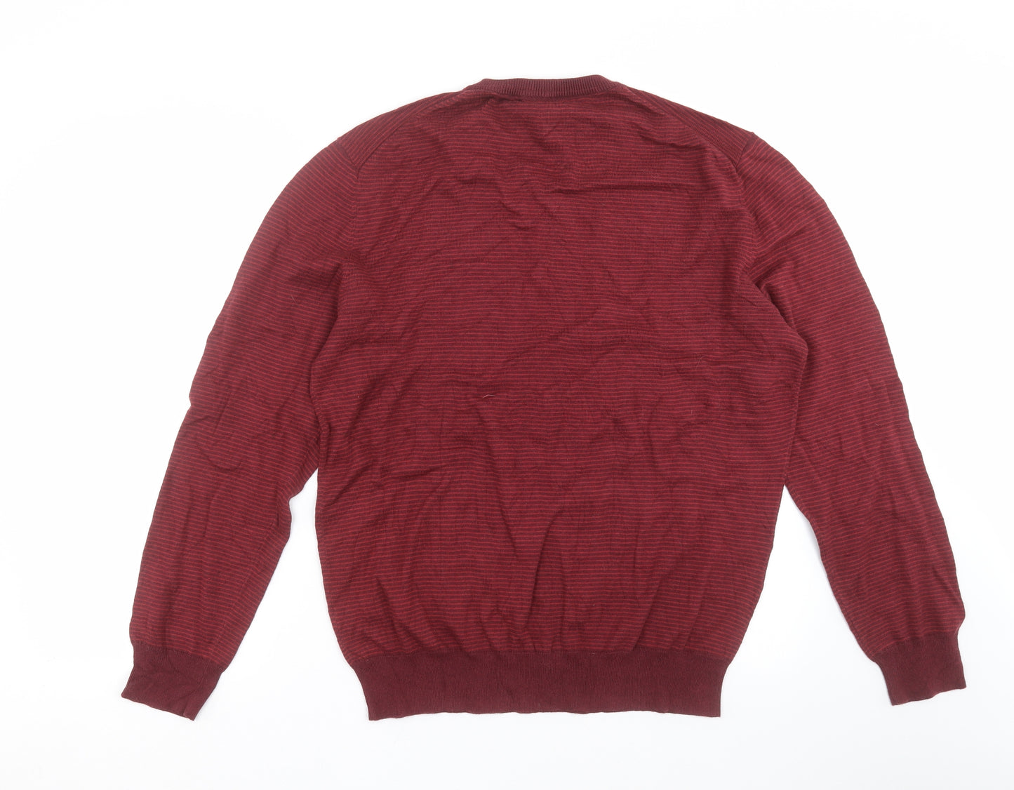 Gap Mens Red Striped Knit Pullover Jumper Size L